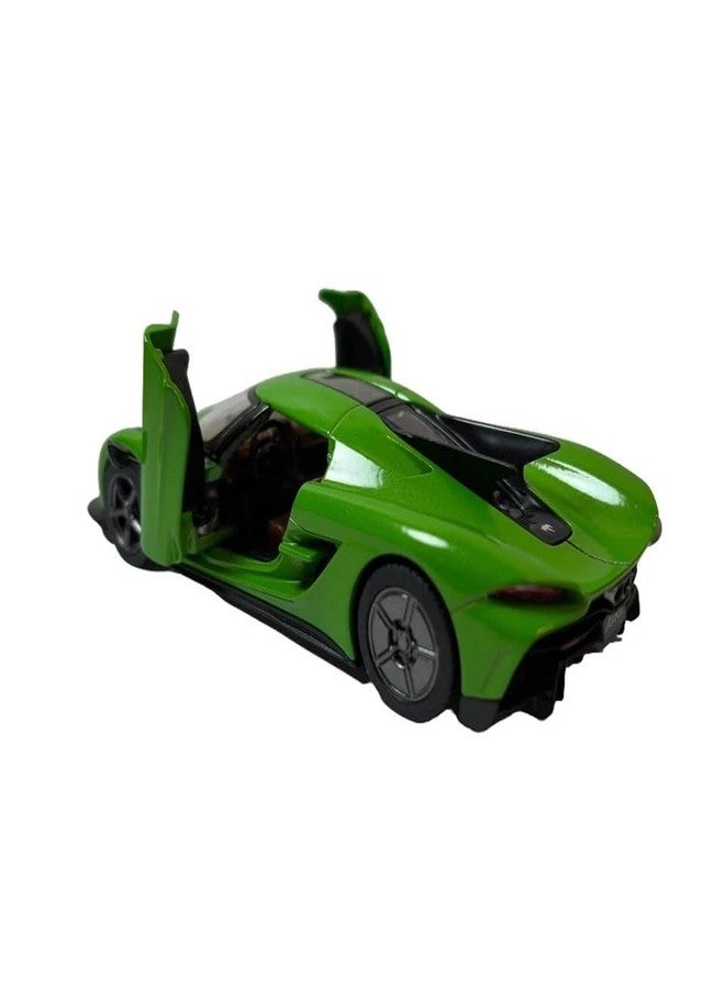Mayatra's Kins mart 1:36 Scale Koenigsegg Jesko Absolut Diecast Metal Toy Car (Green) - Pull Back Sports Hypercar Model with Opening Doors for Kids & Collectors - Image 5